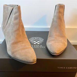 Vince Camuto Brissa Tan Suede Ankle Boots